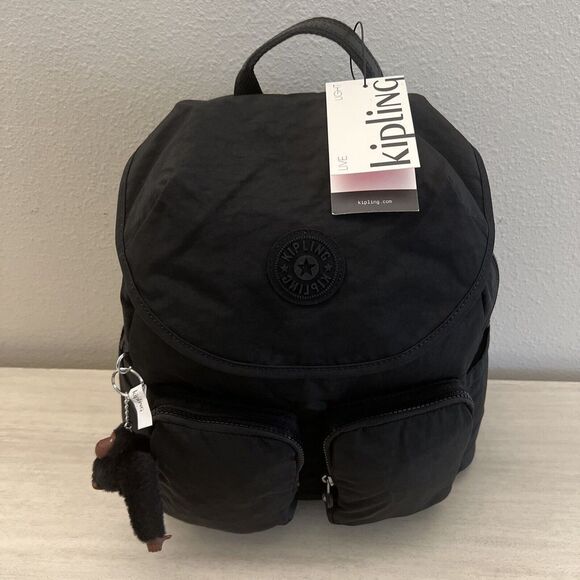 Kipling Fiona Medium Backpack KI9346 - Black w Glam Silver (NWT) - Picture 10 of 14